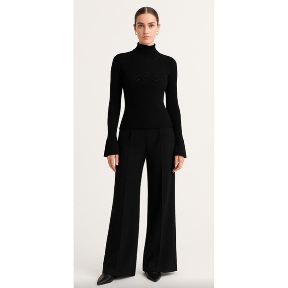 Co Turtleneck Sweater wool blend Womens Black Size S - Picture 1 of 11